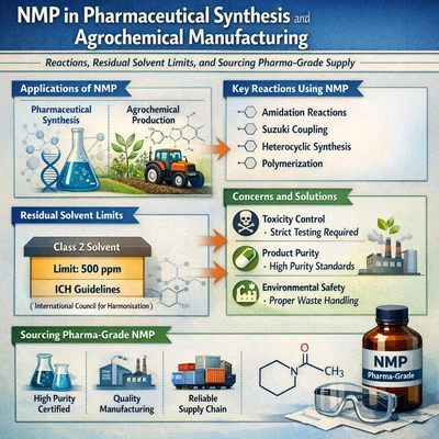 NMP in Pharmaceutical Synthesis and Agrochemical Manufacturing: Reactions, Re...