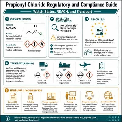 Propionyl Chloride Regulatory and Compliance Guide: Watch Status, REACH, and Transport