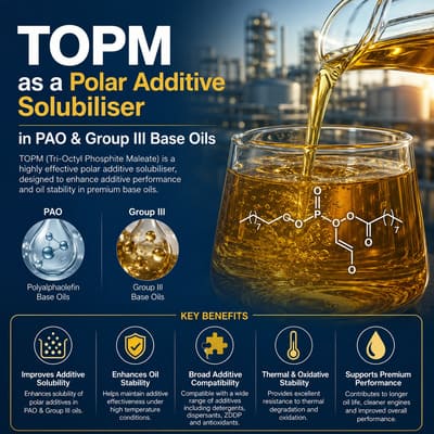 TOPM as a Polar Additive Solubiliser in PAO & Group III Base Oils