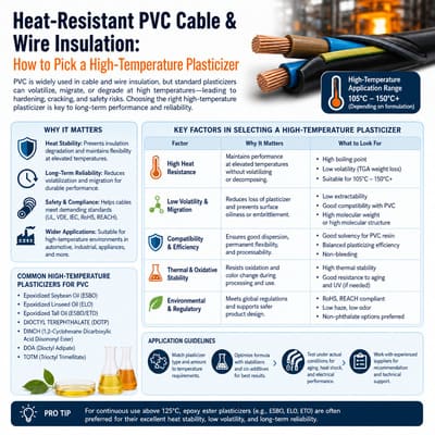 Heat-Resistant PVC Cable & Wire Insulation: How to Pick a High-Temperature Plasticizer