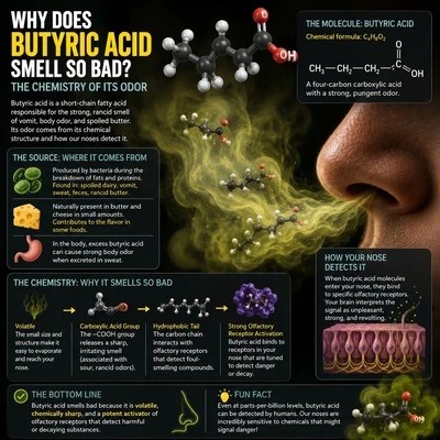 Why Does Butyric Acid Smell So Bad? The Chemistry of Its Odor