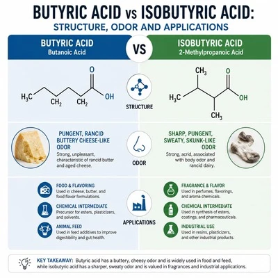 Butyric Acid vs Isobutyric Acid: Structure, Odor and Applications