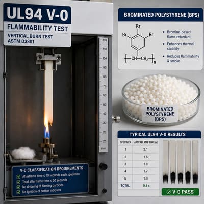 UL94 V-0 & Flammability Testing with Brominated Polystyrene